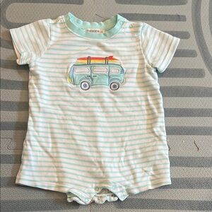 Striped Bodysuit with Surf Van Design